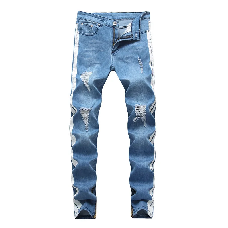White Stripe on Side High Street Jeans Men 2019 New Fashion Men's Denim Pants Cotton Black Blue
White Stripe on Side High Street Jeans Men 2019 New Fashion Men's Denim Pants Cotton Black Blue