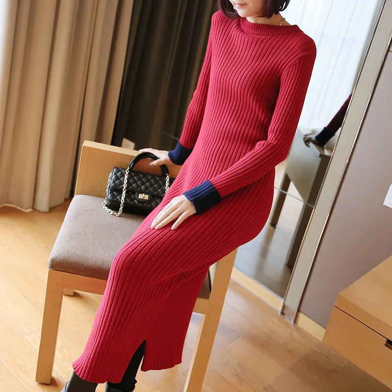 Slim bag hip pullover sweater female 2018 autumn and winter knit dress in the long section thickening bottoming sweater
Slim bag hip pullover sweater female 2018 autumn and winter knit dress in the long section thickening bottoming sweater