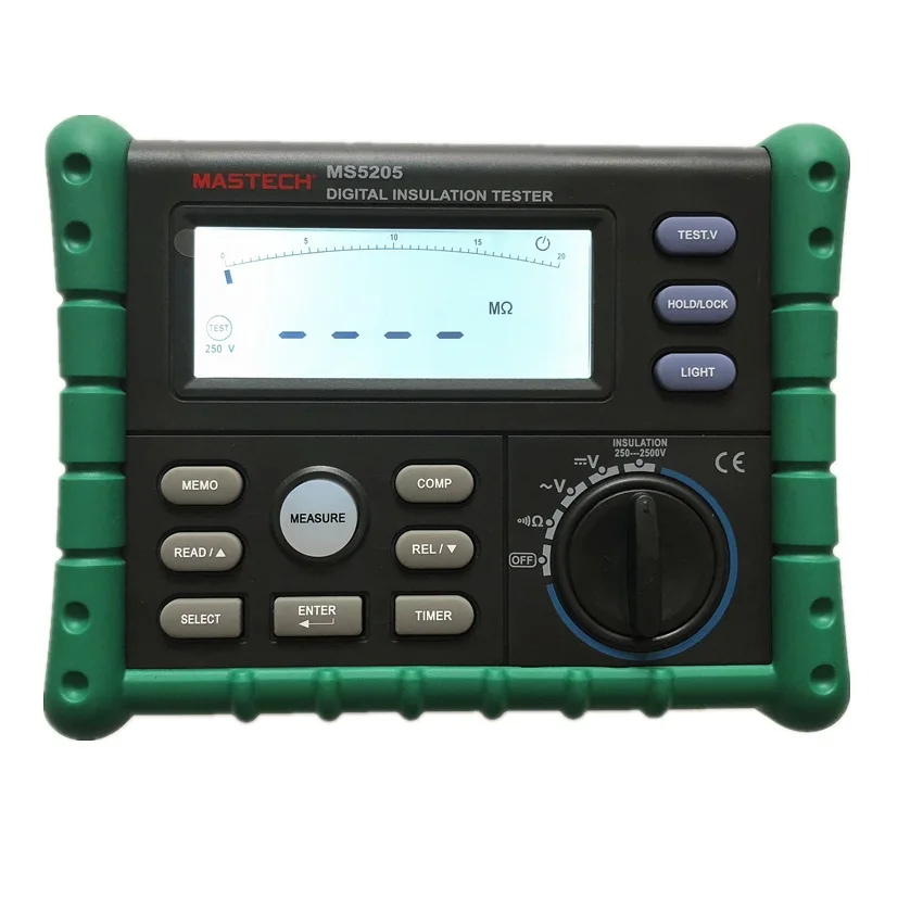 MASTECH MS5205 цифровой тестер сопротивления изоляции, измеритель сопротивления 10 г 2500 В мультиметр Детектор напряжения
MASTECH MS5205 цифровой тестер сопротивления изоляции, измеритель сопротивления 10 г 2500 В мультиметр Детектор напряжения