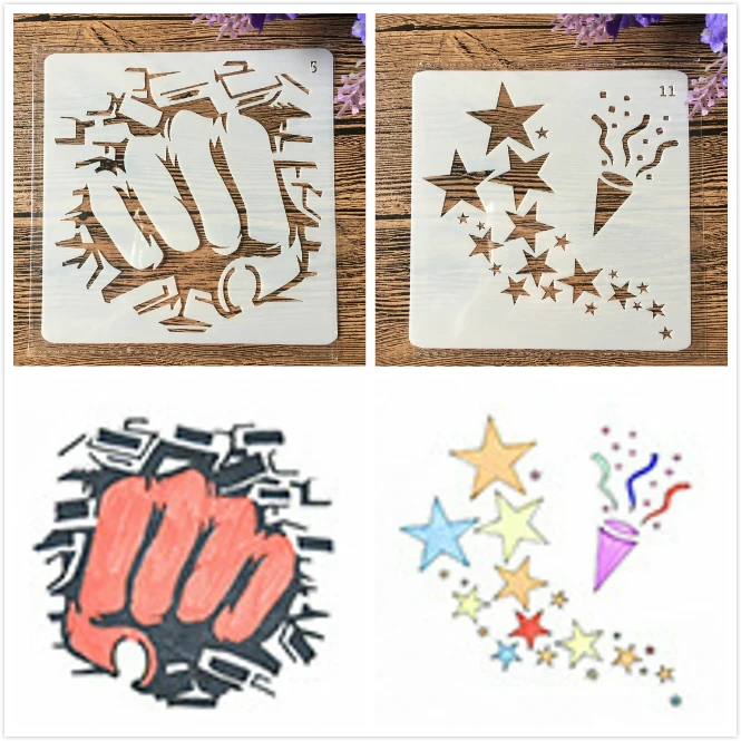 2Pcs/Lot 13cm Fist Five Stars DIY Craft Layering Stencils Painting Scrapbooking Stamping Embossing Album Paper Template
2Pcs/Lot 13cm Fist Five Stars DIY Craft Layering Stencils Painting Scrapbooking Stamping Embossing Album Paper Template