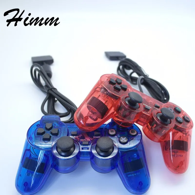 Прозрачный цвет проводной для PS2 контроллер Джойстик Геймпад через Playstation 2