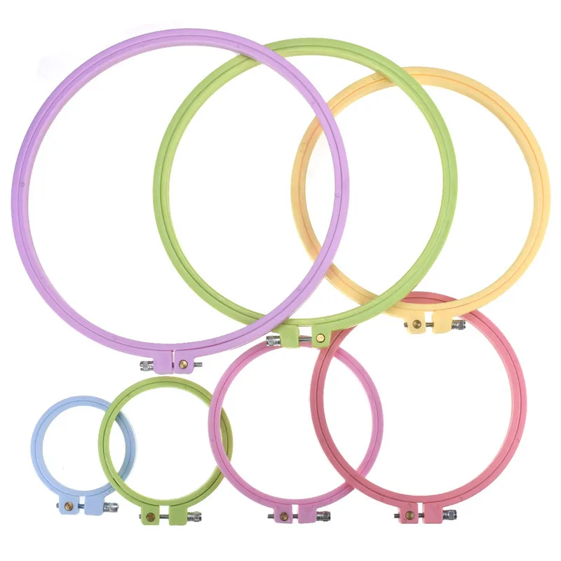 Adjustable Multicolor Embroidery Hoop Plastic Cross Stitch Hoop Ring Circle Sewing Kit Frame Crafts Tools Women Random Color
Adjustable Multicolor Embroidery Hoop Plastic Cross Stitch Hoop Ring Circle Sewing Kit Frame Crafts Tools Women Random Color