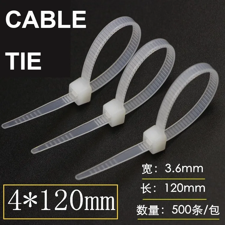 500PCS/lot 3.6mm width 120mm length Nylon Cable Tie White/Blakc Wire Zip Self-locking Latching type High quality 4*120mm
500PCS/lot 3.6mm width 120mm length Nylon Cable Tie White/Blakc Wire Zip Self-locking Latching type High quality 4*120mm