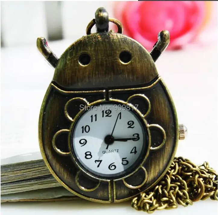 New Retro classic quartz Bronze design beetle children lovely Pocket watch necklace
New Retro classic quartz Bronze design beetle children lovely Pocket watch necklace