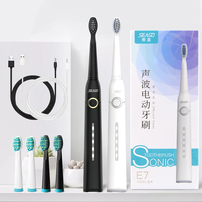 

Seago SG-958 Electric Toothbrush 40000 Times Ultra Sonic Vibration/Min 5 Modes 25 Days Stand-by Time IPX7 Waterproof Smart Timer