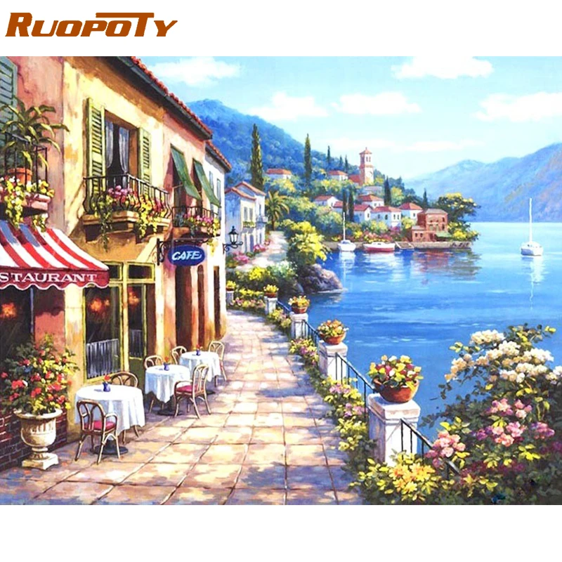RUOPOTY Coffee Shop Seascape DIY Digital Painting By Numbers Wall Art Canvas Modern Hand Painted Oil Painting For Home Decor
RUOPOTY Coffee Shop Seascape DIY Digital Painting By Numbers Wall Art Canvas Modern Hand Painted Oil Painting For Home Decor