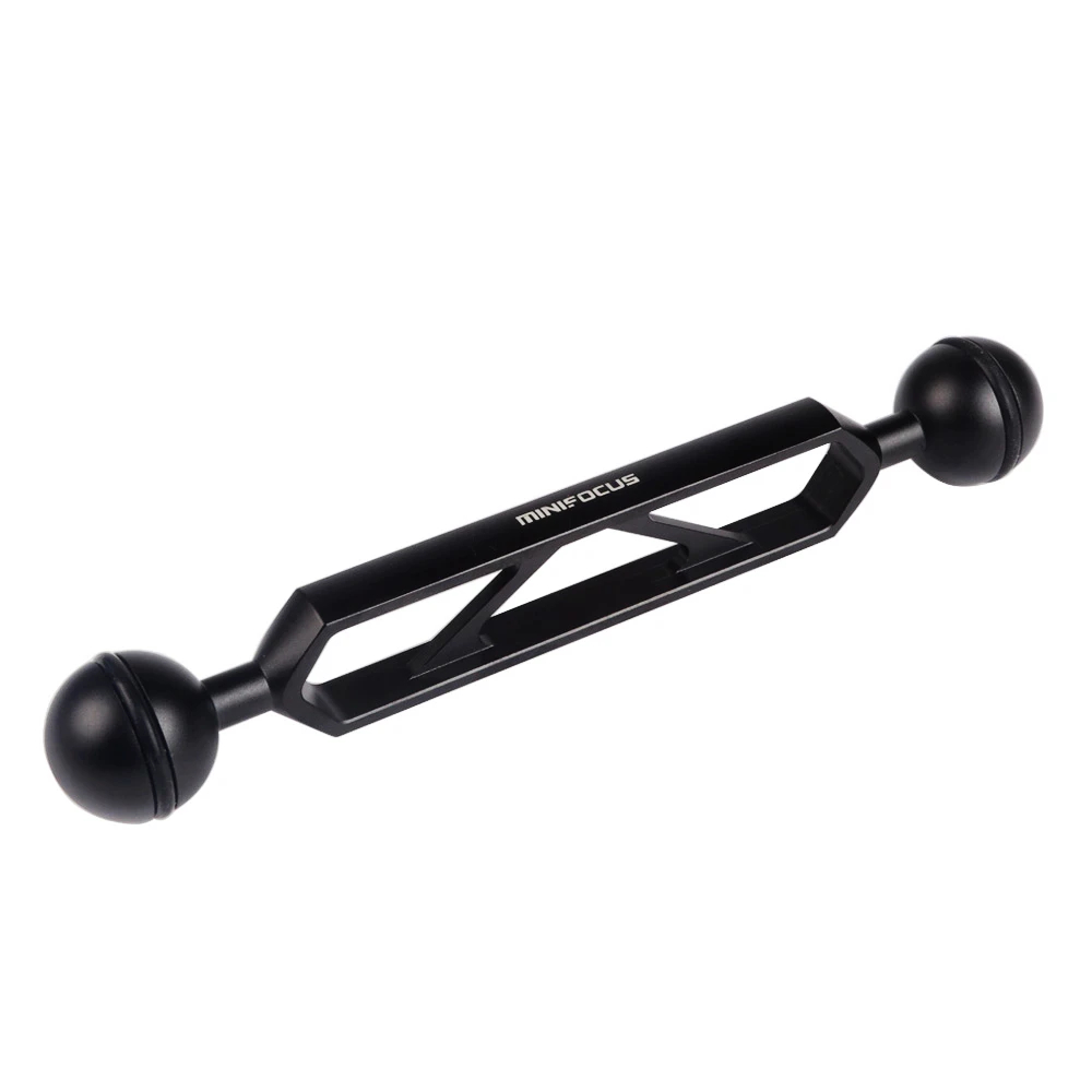 MINIFOCUS 6" / 15cm Double 1" Ball Full CNC Aluminum Arm for Connecting Strobe/Video Light to Underwater Housing Tray/Handle
MINIFOCUS 6" / 15cm Double 1" Ball Full CNC Aluminum Arm for Connecting Strobe/Video Light to Underwater Housing Tray/Handle