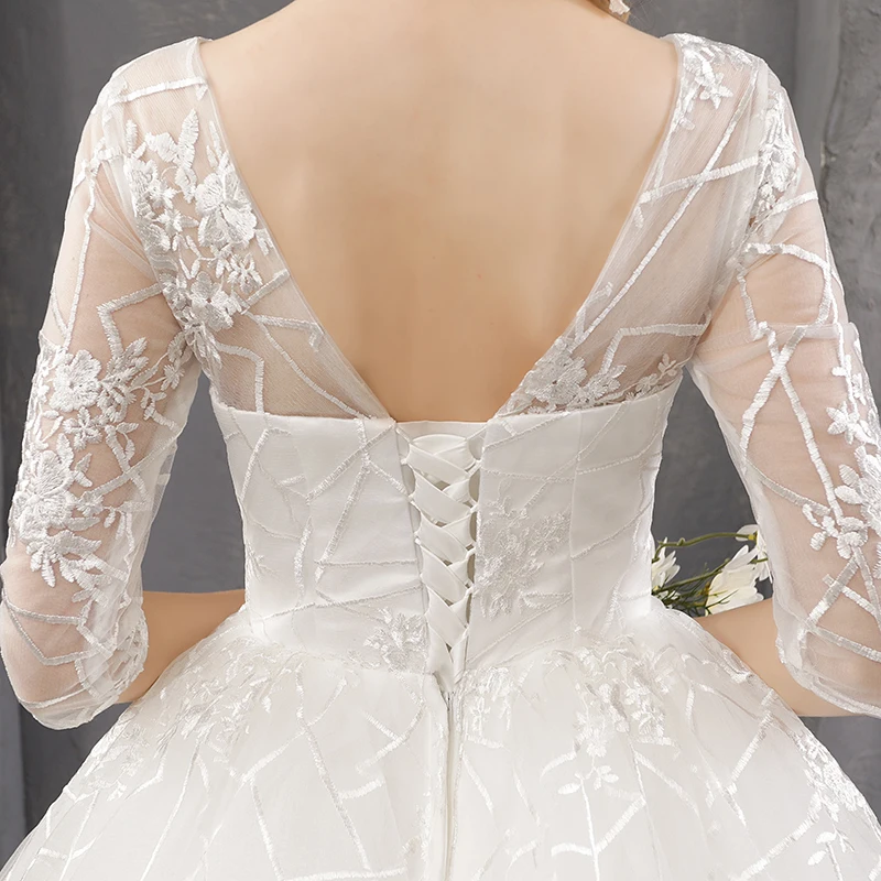 Luxury Delicate Embroidered White Wedding Dress Half Sleeve Lace Up Backless Ball Gown Elegant Bridal Dress Vestidos De Novia 30
Luxury Delicate Embroidered White Wedding Dress Half Sleeve Lace Up Backless Ball Gown Elegant Bridal Dress Vestidos De Novia 30