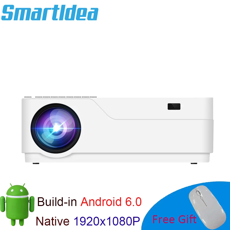 Светодиодный HD проектор M18WiFi Android 6 0 1920x1080dpi 5500lumen мультимедийный кинотеатр