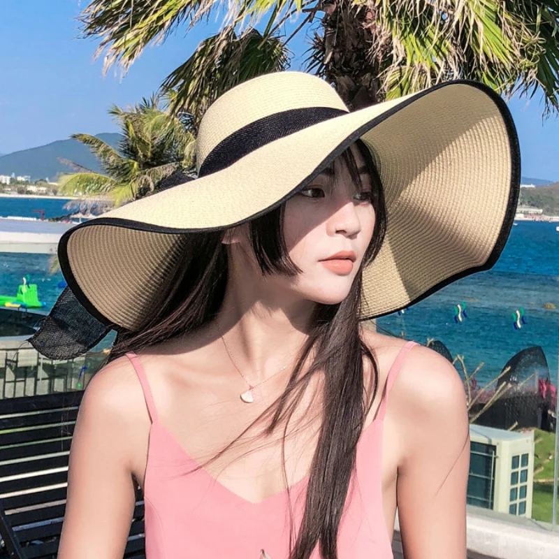 HT1680 Korea Style Women Summer Hat Solid Plain Big Bow Wide Brim Sun Hat Ladies Floppy Beach Cap Hat Packable Female Straw Hat
HT1680 Korea Style Women Summer Hat Solid Plain Big Bow Wide Brim Sun Hat Ladies Floppy Beach Cap Hat Packable Female Straw Hat