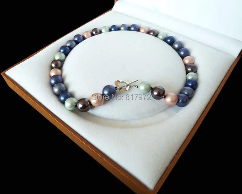 

Элегантное очаровательное натуральное жемчужное ожерелье из ракушек южного моря с подвеской из круглого бисера 12 мм ожерелья с застежкой Love