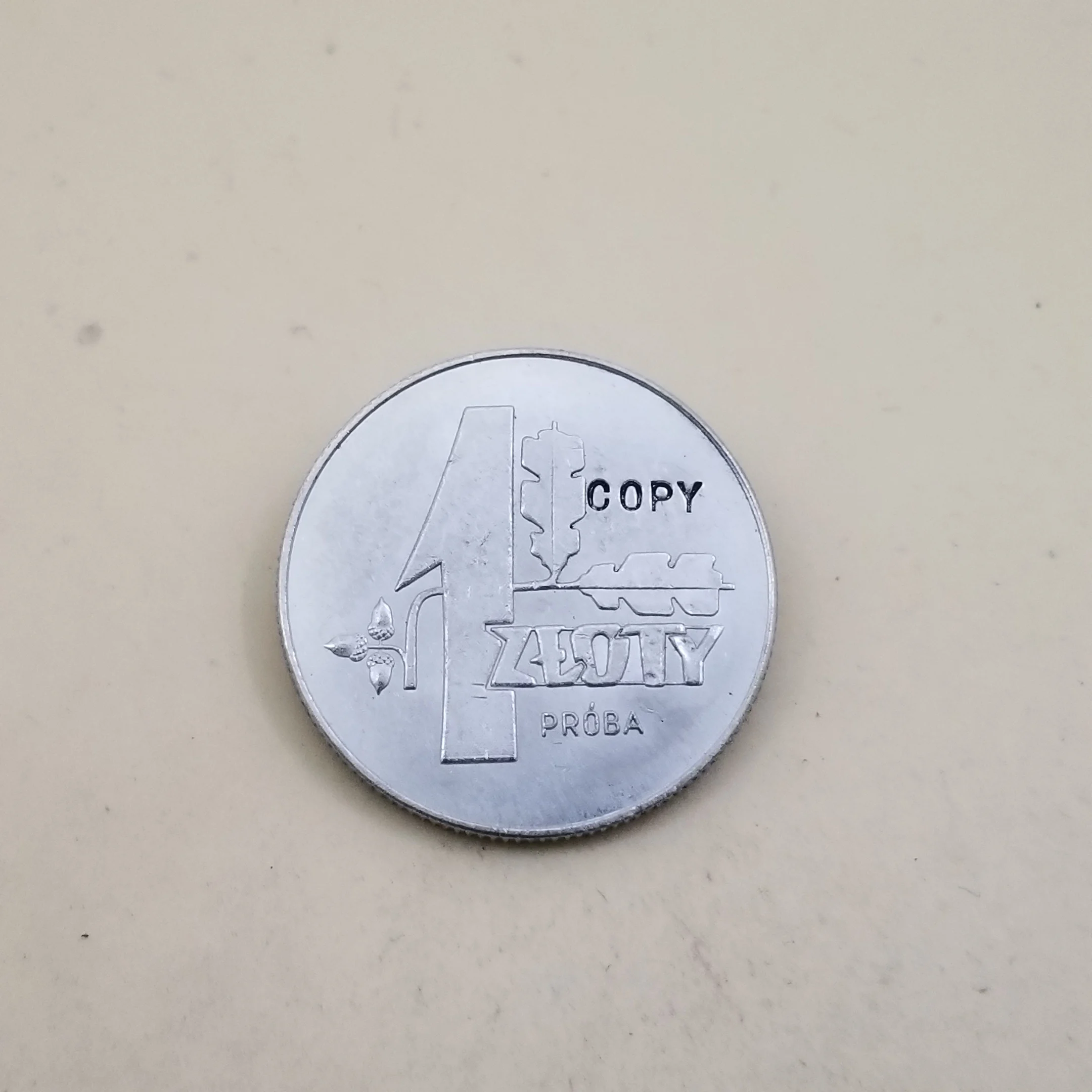 Копия 1958 Poland 1 Zloty (листья дуба Пробный удар) копия из никеля монеты памятные