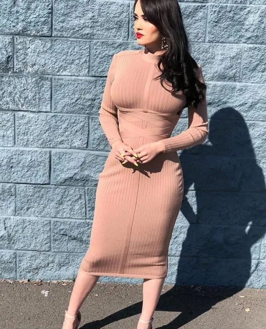 Free Shipping Winter Fashion Sexy Long Sleeve Bandage Dress 2019 Knitted Elastic Party Dress
Free Shipping Winter Fashion Sexy Long Sleeve Bandage Dress 2019 Knitted Elastic Party Dress