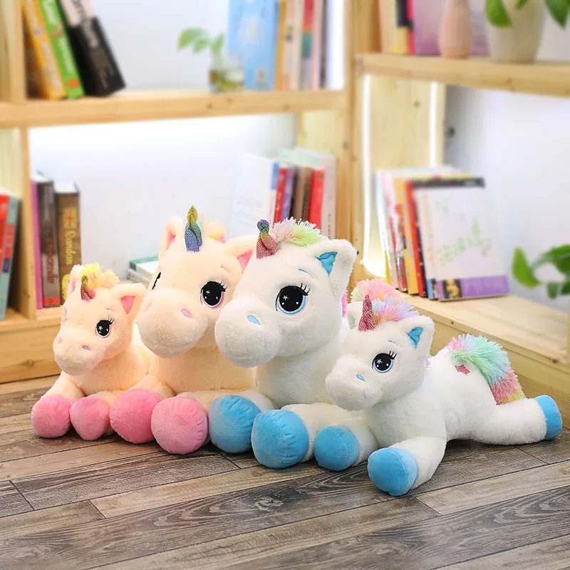 40/60cm Big Plush Unicorn Stuffed Animals Soft Horse Pony Pillow Cute Toy Baby Sleep Graduation Gift for Children | Игрушки и хобби