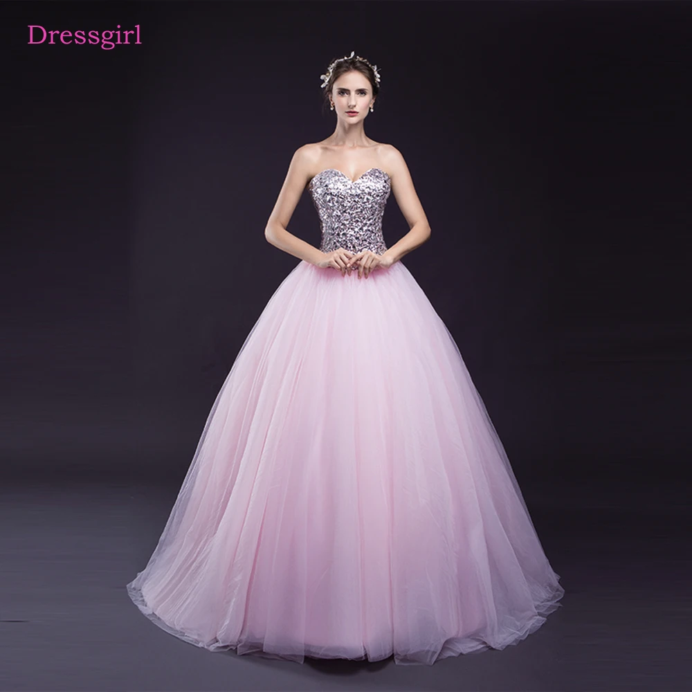 Pink Cheap Quinceanera Dresses Ball Gown Sweetheart Floor Length Tulle Sequins Crystals Sweet 16 Dresses
Pink Cheap Quinceanera Dresses Ball Gown Sweetheart Floor Length Tulle Sequins Crystals Sweet 16 Dresses