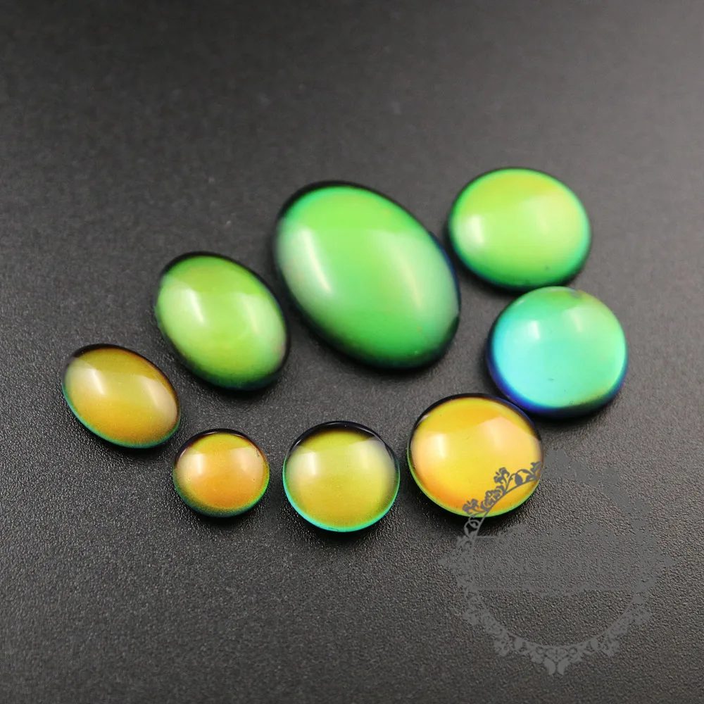 

6-20MM Round,Oval Shape Color Change Mood Cabochon for DIY Rings,Charms Supplies Fingdings 4160014