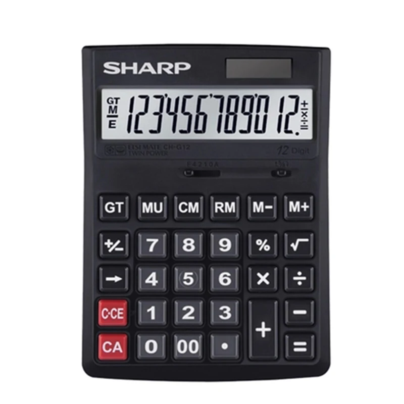 Оригинальный CH-G12 калькулятор SHARP, большой экран, солнечный, бухгалтерский, Деловой, офисный компьютер
Оригинальный CH-G12 калькулятор SHARP, большой экран, солнечный, бухгалтерский, Деловой, офисный компьютер