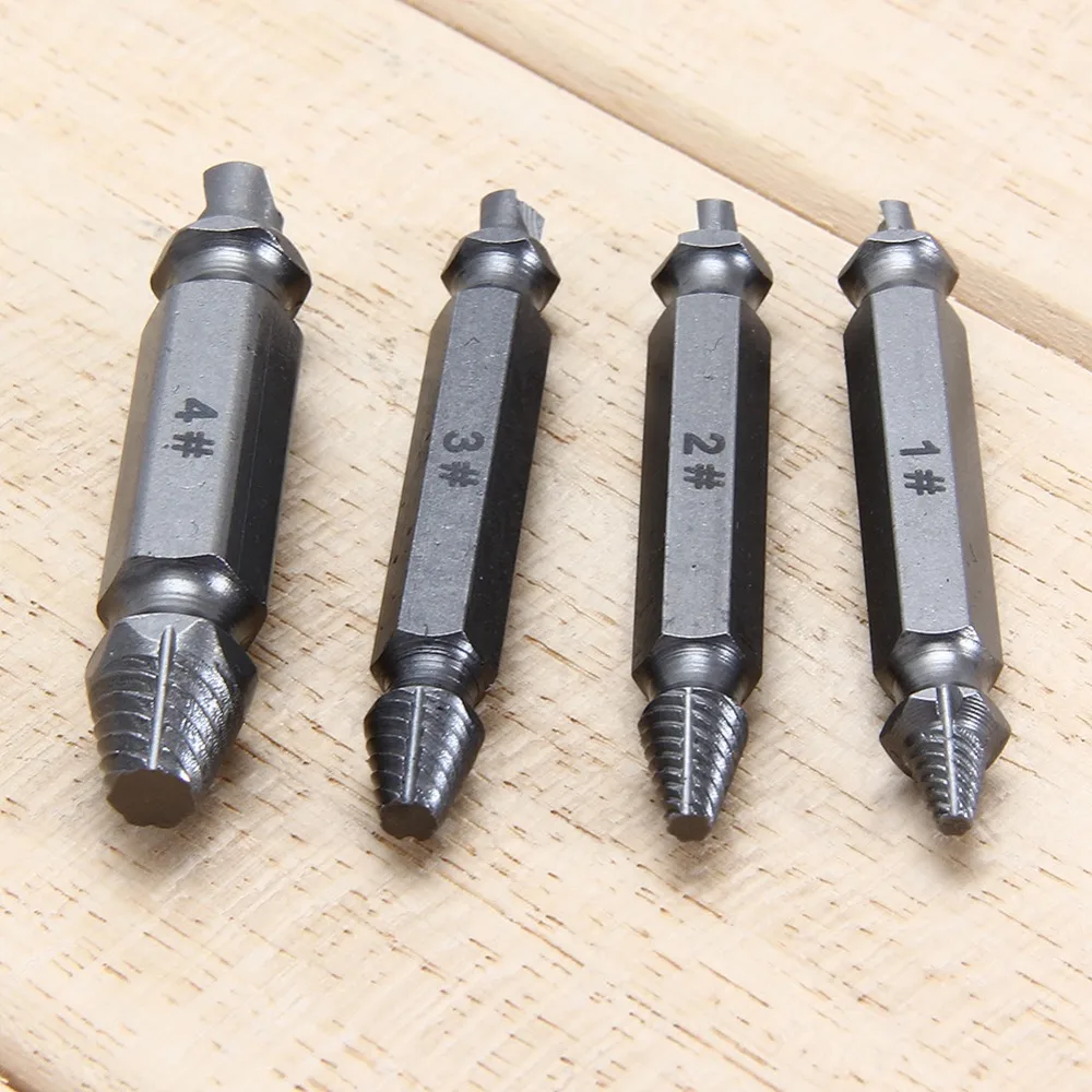 High Quality 4 pcs Hand Tool 1# 2# 3# 4# Drill Out Damaged Screw Extractor Drill Bits S2 Alloy Steel Out Remover Bolt Tool Kit
High Quality 4 pcs Hand Tool 1# 2# 3# 4# Drill Out Damaged Screw Extractor Drill Bits S2 Alloy Steel Out Remover Bolt Tool Kit