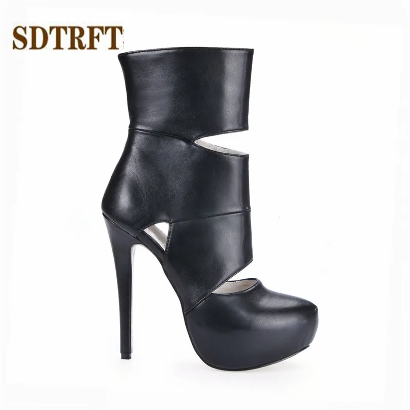 SDTRFT Spring Stilettos 14cm thin heels Ankle boots Round Toe shoes Woman Crossdresser Botas Zipper hollow out SM party pumps
SDTRFT Spring Stilettos 14cm thin heels Ankle boots Round Toe shoes Woman Crossdresser Botas Zipper hollow out SM party pumps