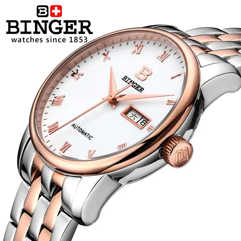 Switzerland men's watch luxury brand18K gold Wristwatches BINGER business Mechanical Wristwatches full stainless steel BG-0399
Switzerland men's watch luxury brand18K gold Wristwatches BINGER business Mechanical Wristwatches full stainless steel BG-0399