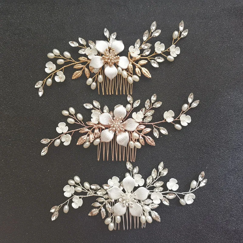 SLBRIDAL Handmade Rhinestones Crystal Pearls Flower Wedding Hair Comb Clip Barrettes Women Jewelry Gift Bridal Hair Accessories
SLBRIDAL Handmade Rhinestones Crystal Pearls Flower Wedding Hair Comb Clip Barrettes Women Jewelry Gift Bridal Hair Accessories