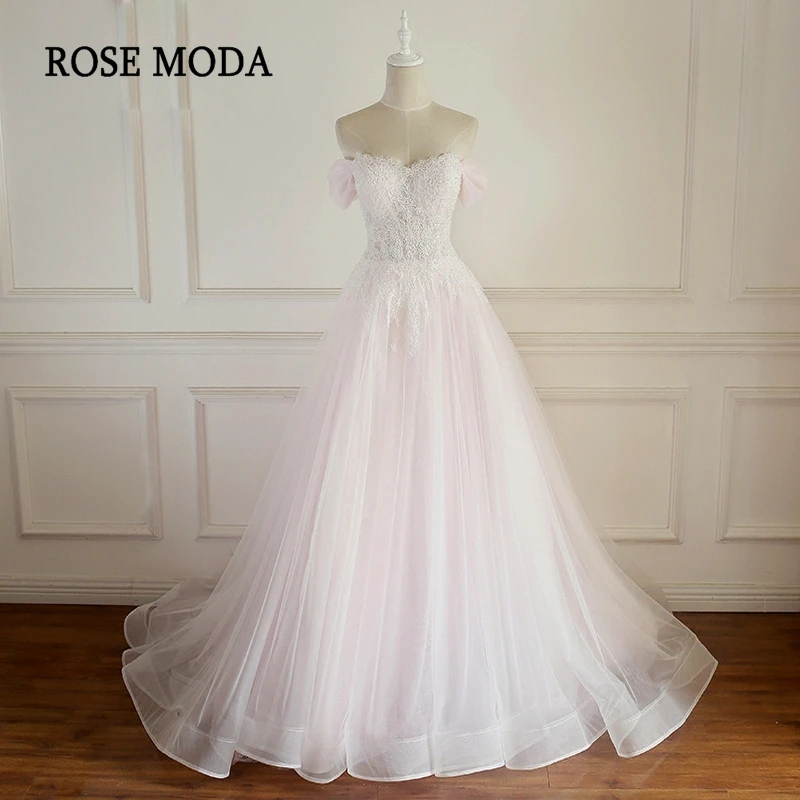 Розовое свадебное платье Rose Moda великолепные кружевные платья со съемным поясом