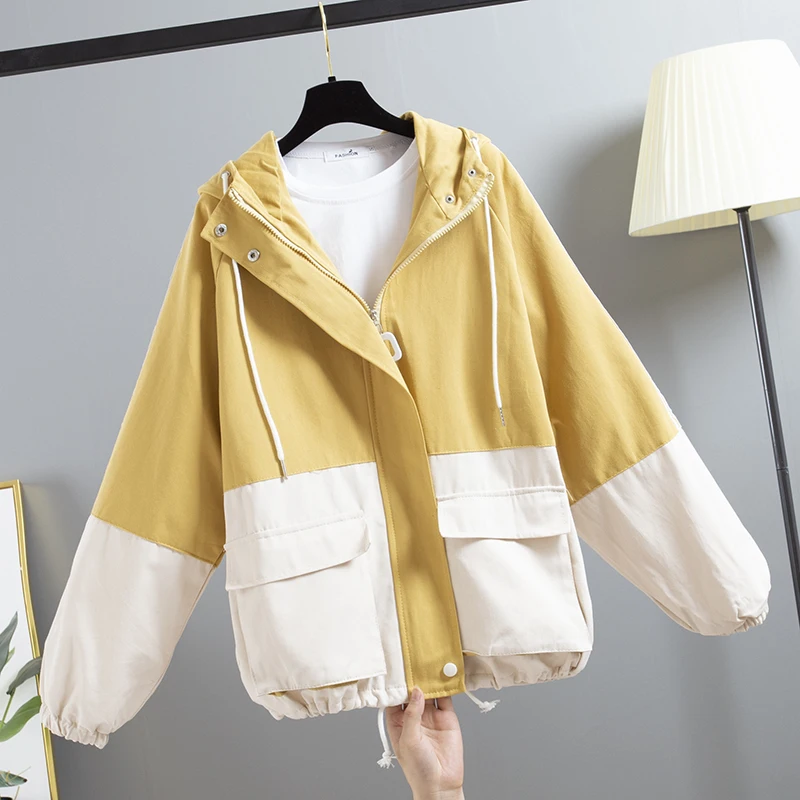Большой размер длинное пальто дамское с капюшоном Весна Осень Мода 2020 Новая