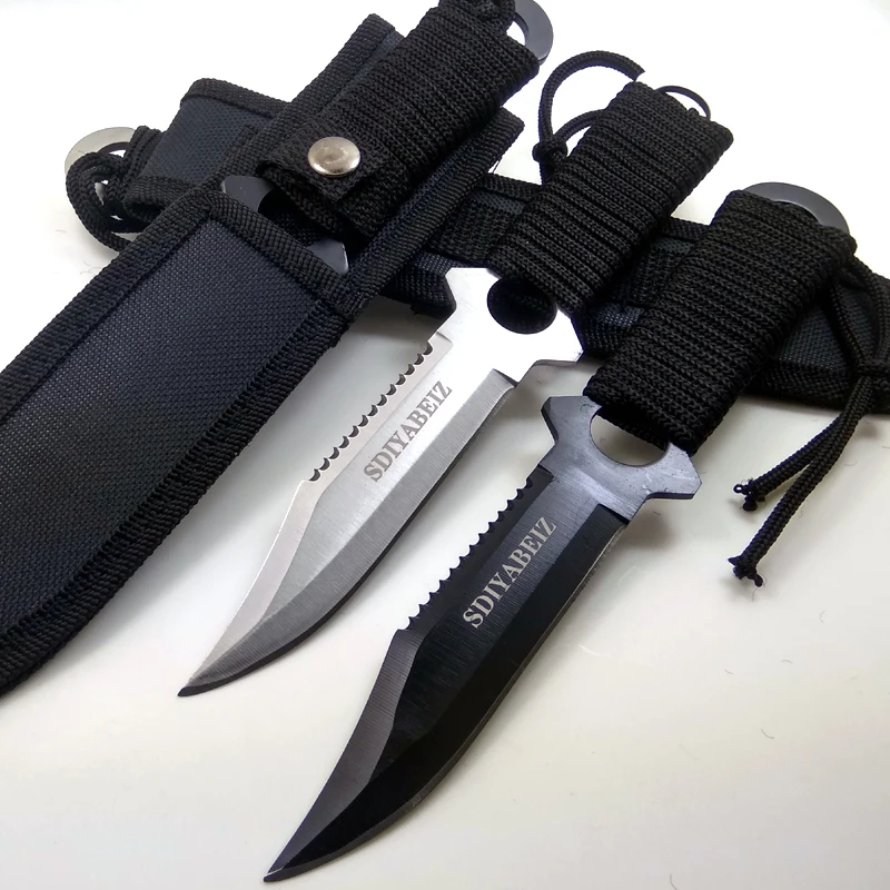 Black /Silver Color Stainless Steel Hunting Knives Quality Fixed Blade Knife Survival Pocket knife Camping Tools + Nylon Sheath
Black /Silver Color Stainless Steel Hunting Knives Quality Fixed Blade Knife Survival Pocket knife Camping Tools + Nylon Sheath