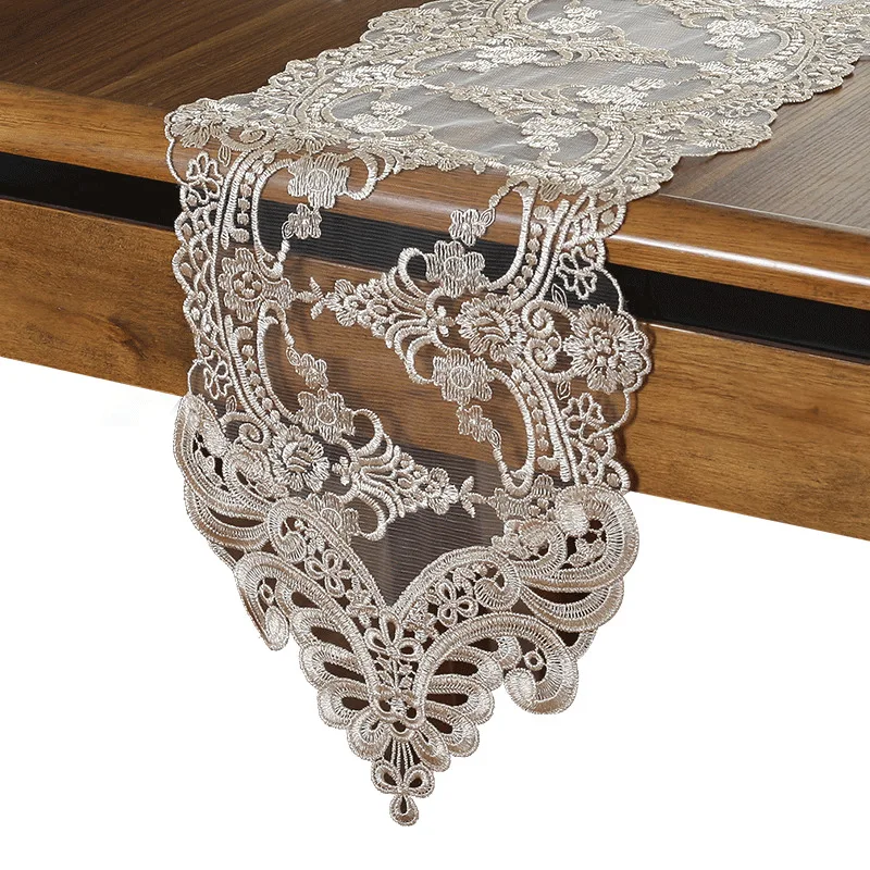 Exquisite Tulle Lace Embroidered Table Runner Mats Flag European Style Desk Placemat Bordado Christmas Wedding Decoration 
Exquisite Tulle Lace Embroidered Table Runner Mats Flag European Style Desk Placemat Bordado Christmas Wedding Decoration