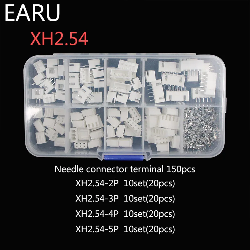 230pcs XH2.54 2p 3p 4p 5 pin 2.54mm Pitch Terminal Kit / Housing / Pin Header JST Connector Wire Connectors Adaptor XH Kits Box
230pcs XH2.54 2p 3p 4p 5 pin 2.54mm Pitch Terminal Kit / Housing / Pin Header JST Connector Wire Connectors Adaptor XH Kits Box