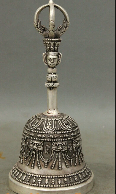 decoration Tibet copper silver 8" Chinese Silver Buddhism Dragon Buddha Lion Beast Head Statue Bell Handbell
decoration Tibet copper silver 8" Chinese Silver Buddhism Dragon Buddha Lion Beast Head Statue Bell Handbell