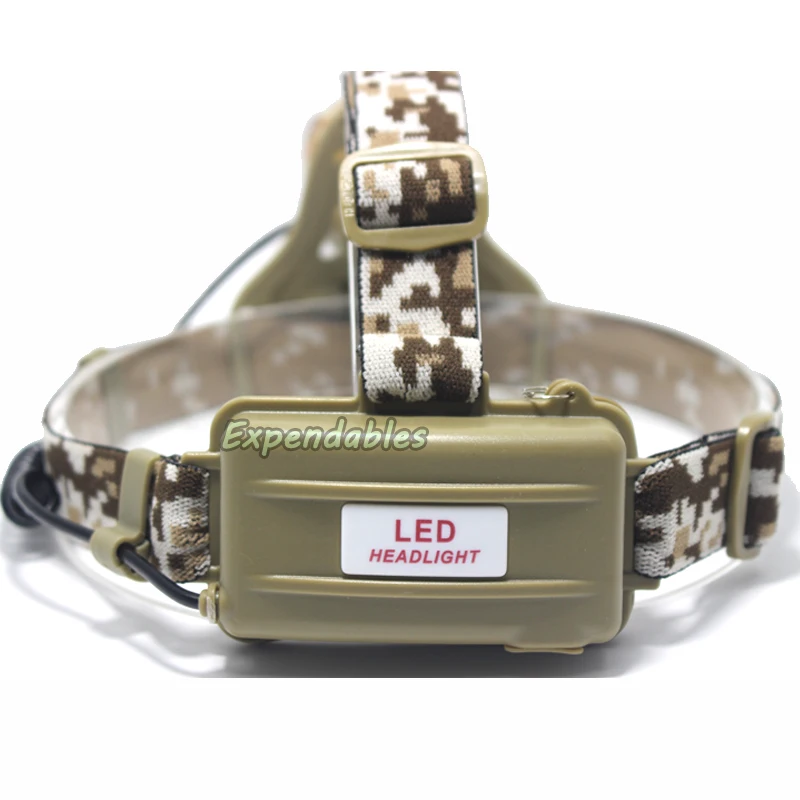 XM L T6 светодиодный Камуфляжный налобный фонарь 3000 люмен светильник для кемпинга +