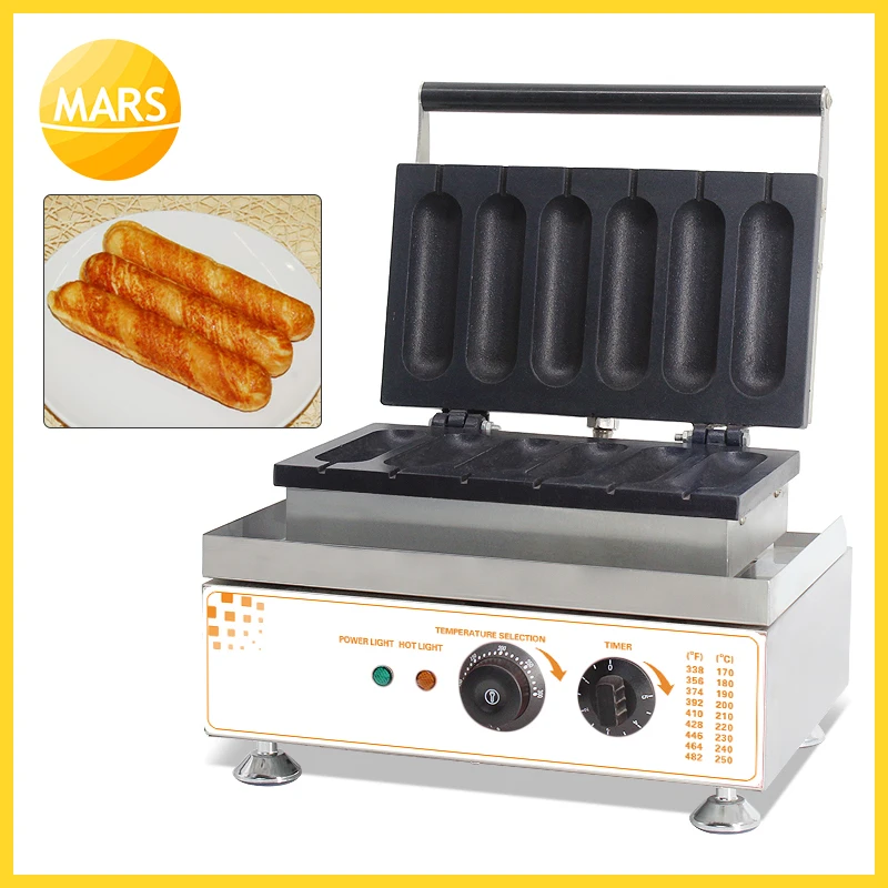 

Mars Free Shipping Commercial 110V 220V Electric Waffle Dog Maker Machine Gill Plate Iron Baker In Snack Machines