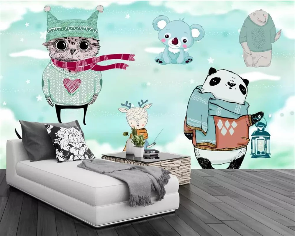beibehang Nordic modern minimalist hand-painted cartoon animal forest children's room background wall custom wallpaper mural
beibehang Nordic modern minimalist hand-painted cartoon animal forest children's room background wall custom wallpaper mural