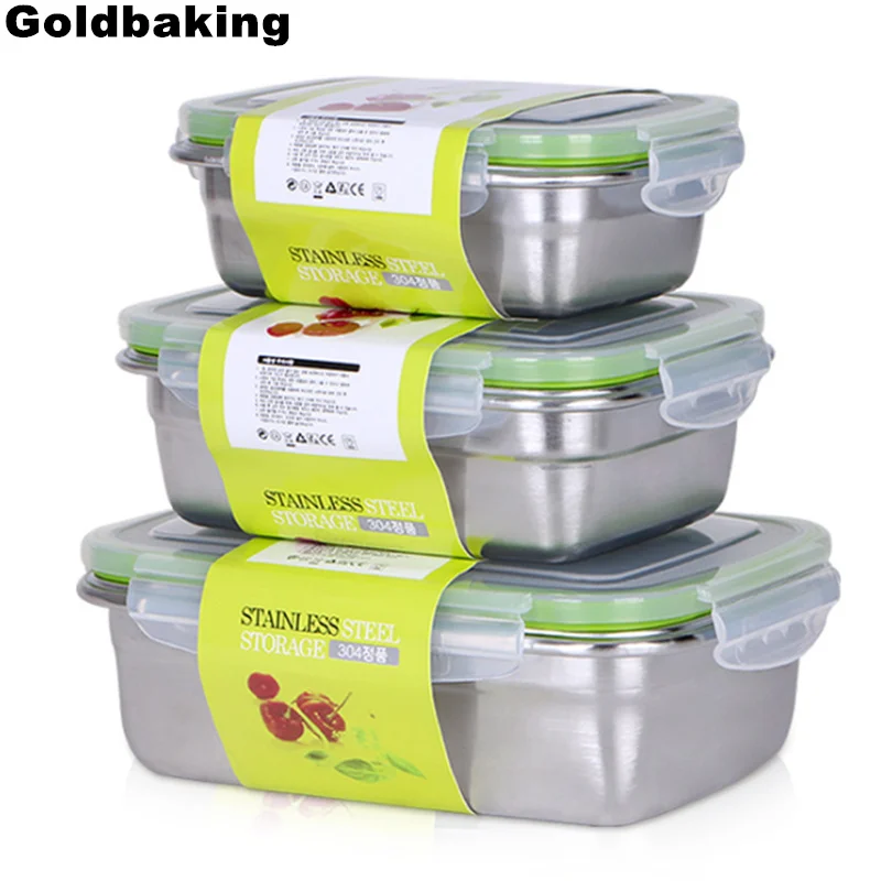 Goldbaking Stainless Steel Lunch Containers Food Preservation Leak Proof Food Storage Container Bento Box
Goldbaking Stainless Steel Lunch Containers Food Preservation Leak Proof Food Storage Container Bento Box
