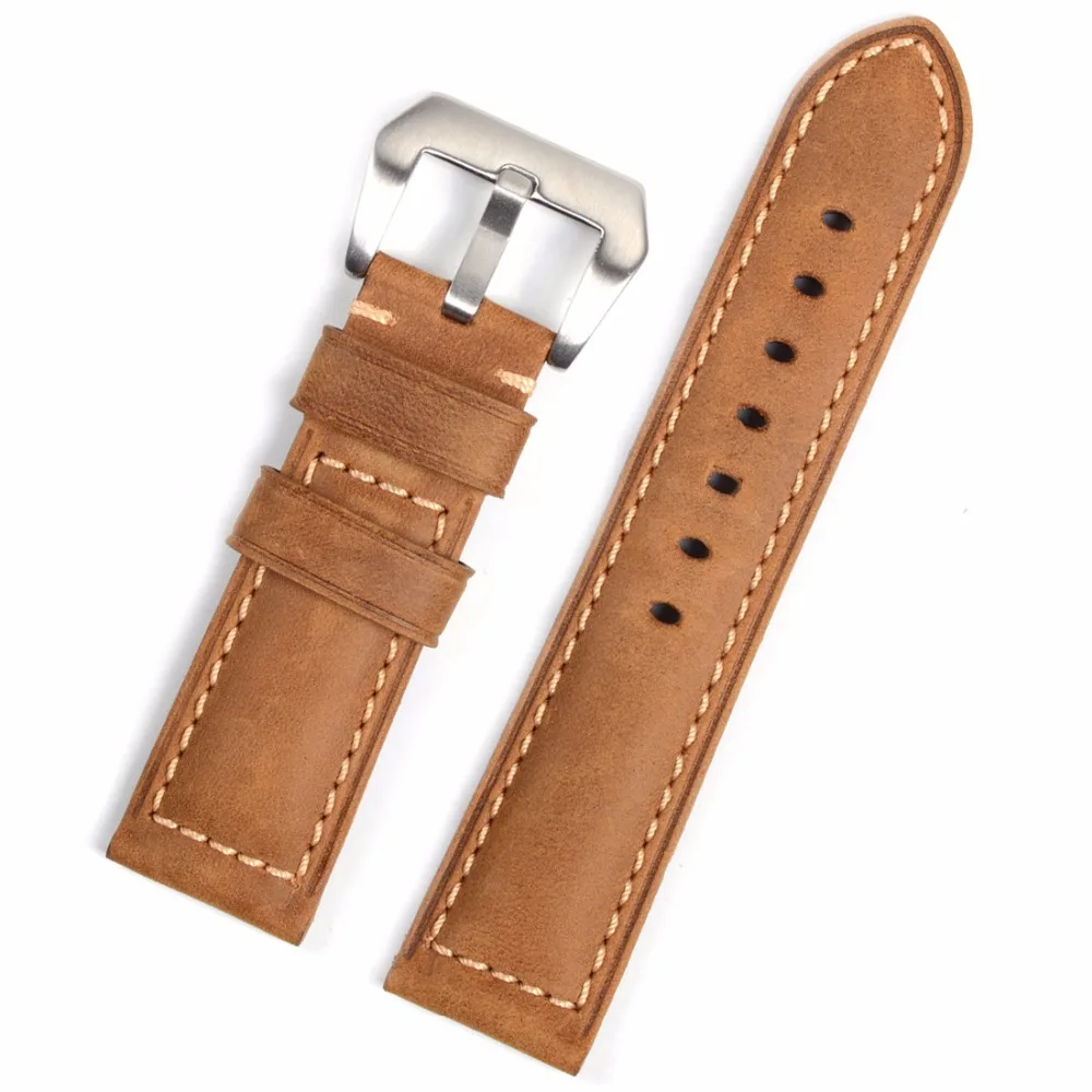 EACHE Genuine Leather Crazy Horse Leather Watchband Watch Bracelet Vintage Watch Straps 20mm 22mm 24mm Can fit for Panerai
EACHE Genuine Leather Crazy Horse Leather Watchband Watch Bracelet Vintage Watch Straps 20mm 22mm 24mm Can fit for Panerai