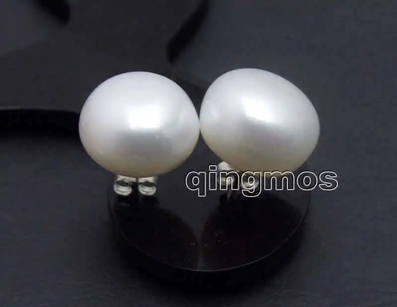 Big 14-15mm White Flat Round Natural Freshwater Pearl Earring & Sterling Silver S925 Stud-ear685
Big 14-15mm White Flat Round Natural Freshwater Pearl Earring & Sterling Silver S925 Stud-ear685