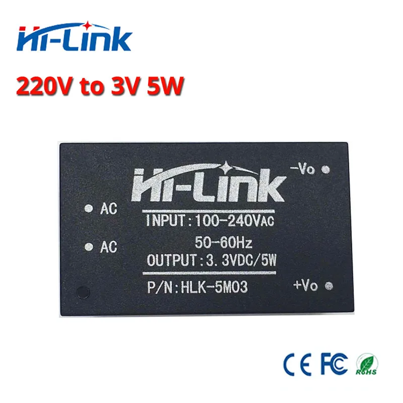 Free shipping 2 pcs/lot HLK-5M03 AC-DC 220V to 3.3V 5W Step Down Buck Power Supply Module Mini Power Module CE
Free shipping 2 pcs/lot HLK-5M03 AC-DC 220V to 3.3V 5W Step Down Buck Power Supply Module Mini Power Module CE