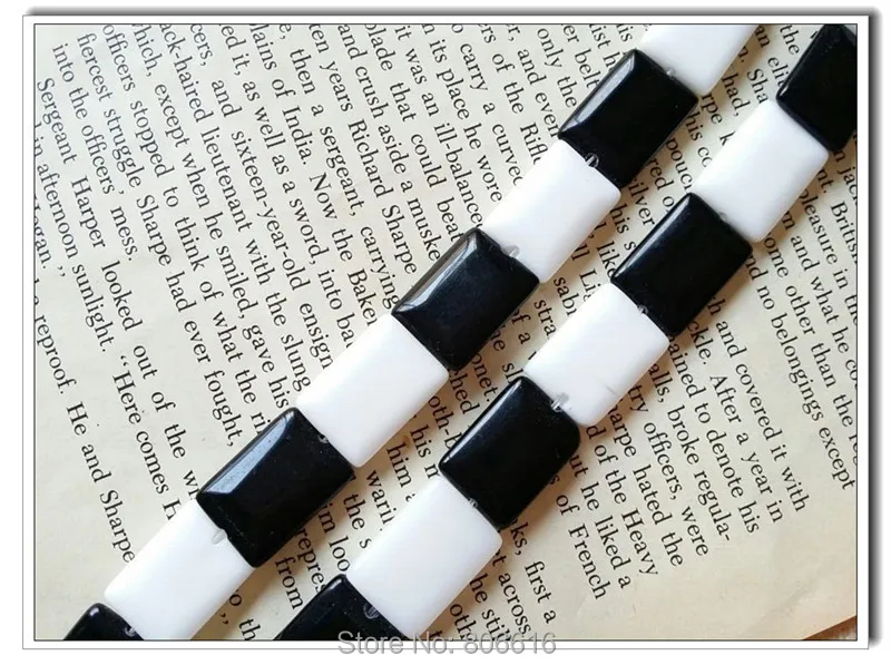 Rectangle Shape 13*18MM 42Pcs/2strands Natural Black & White Stone Bead Strands Jewelry Beads
Rectangle Shape 13*18MM 42Pcs/2strands Natural Black & White Stone Bead Strands Jewelry Beads