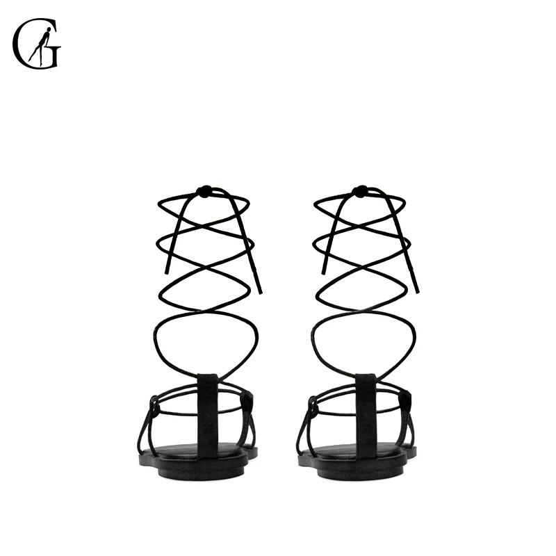 GOXEOU Women's Sandals Flock Black Brown Roman Ancient Greek Gladiator Strap Cord Beach Flats Party Office Lady Shose Size 32-46
GOXEOU Women's Sandals Flock Black Brown Roman Ancient Greek Gladiator Strap Cord Beach Flats Party Office Lady Shose Size 32-46