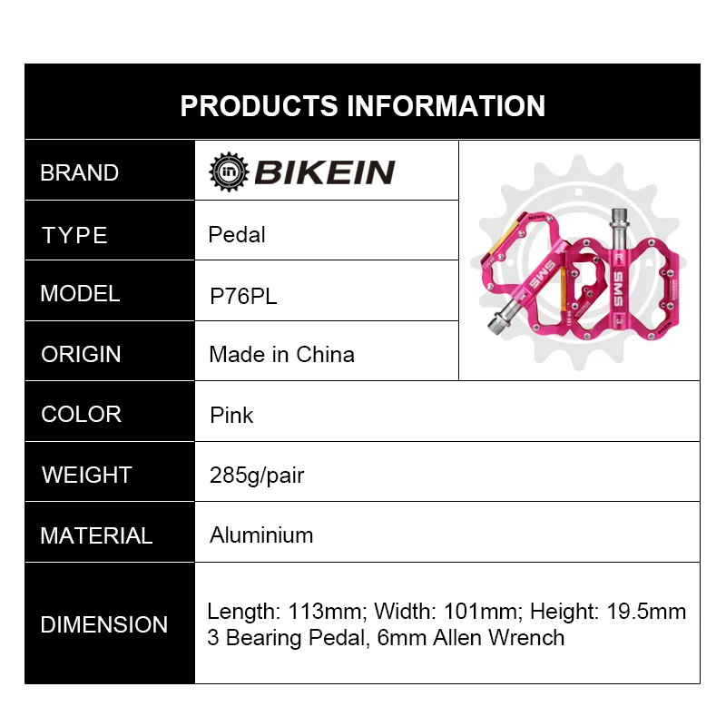 BIKEIN Cycling CNC Ultralight MTB Bike Pedals 9/16 Inch Anti-Slip 3 Bearing Bicycle Flat Pedals Multi-Colors Mountain Bike Parts
BIKEIN Cycling CNC Ultralight MTB Bike Pedals 9/16 Inch Anti-Slip 3 Bearing Bicycle Flat Pedals Multi-Colors Mountain Bike Parts