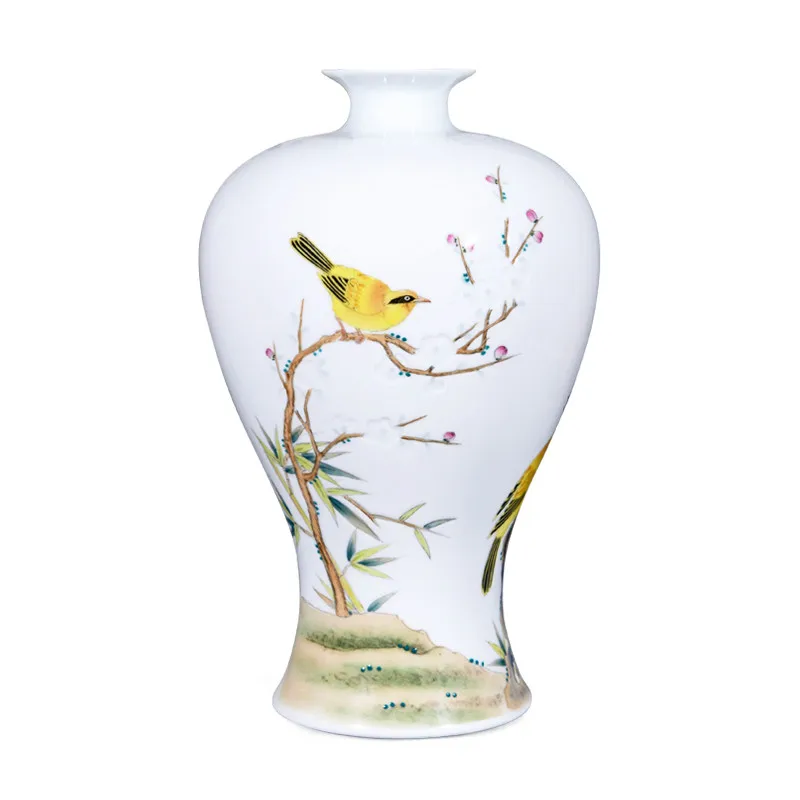 Jingdezhen Hand Painted Sculpture Yellow Bird Fine Porcelain Flower Vase For Home Office Decor
Jingdezhen Hand Painted Sculpture Yellow Bird Fine Porcelain Flower Vase For Home Office Decor