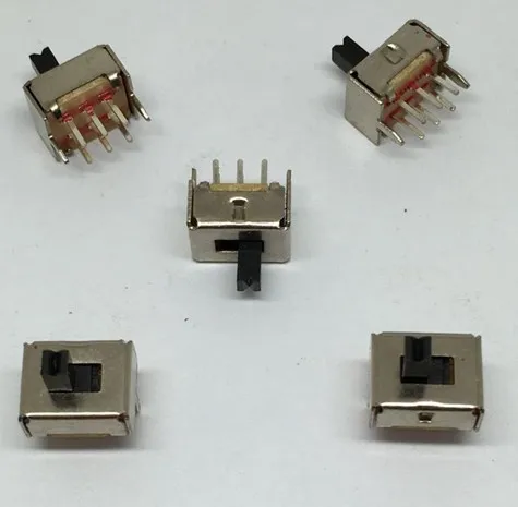 20 шт. SS22D07 SS 22D07 6PIN 2P2T DPDT тумблер боковые Скользящие переключатели ручка 4 мм
