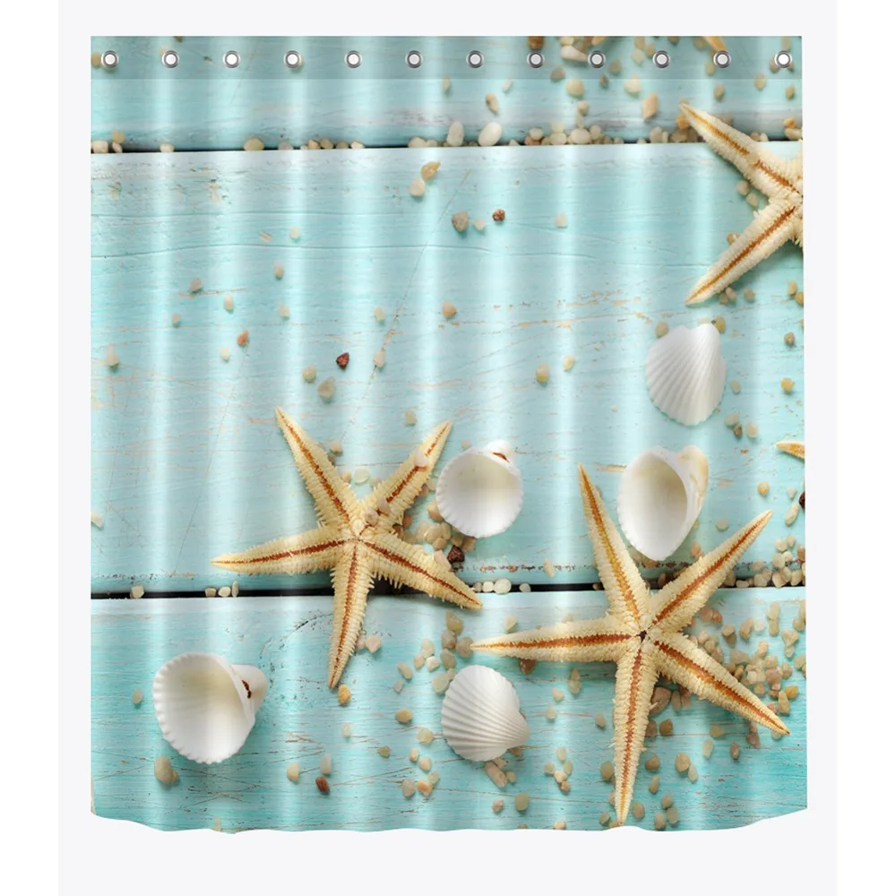72'' Starfishes And Grain On Blue Wooden Board Bathroom Waterproof Fabric Shower Curtain Polyester 12 Hooks Bath Accessory Sets
72'' Starfishes And Grain On Blue Wooden Board Bathroom Waterproof Fabric Shower Curtain Polyester 12 Hooks Bath Accessory Sets