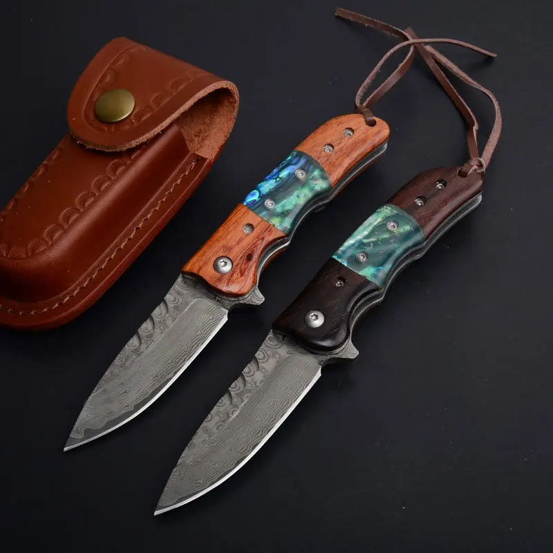 Hysenss VG10 Damascus Tactical Folding Knife Wood Abalone Handle Outdoor Camping Hunting Survival Rescue Pocket Utility EDC Tool
Hysenss VG10 Damascus Tactical Folding Knife Wood Abalone Handle Outdoor Camping Hunting Survival Rescue Pocket Utility EDC Tool