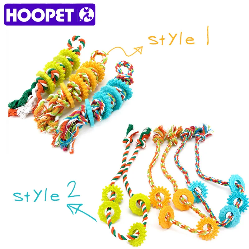 HOOPET собака игрушка веревки многоцветный животное хлопка завязанный плетеные Bone