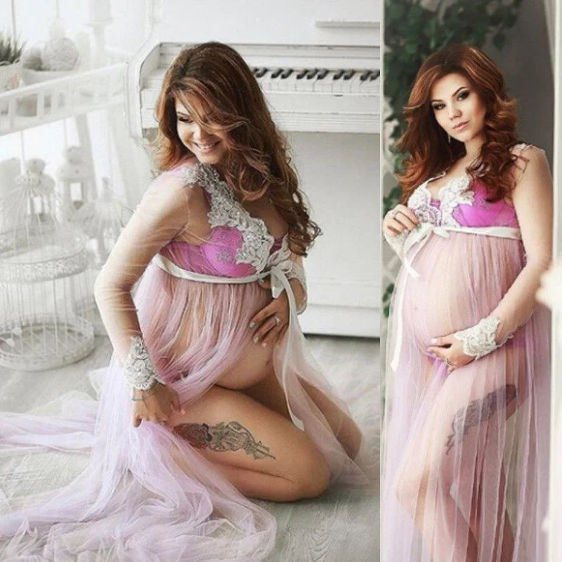 Платье для беременных кружевное платье женщин реквизит фотосъемки костюм
