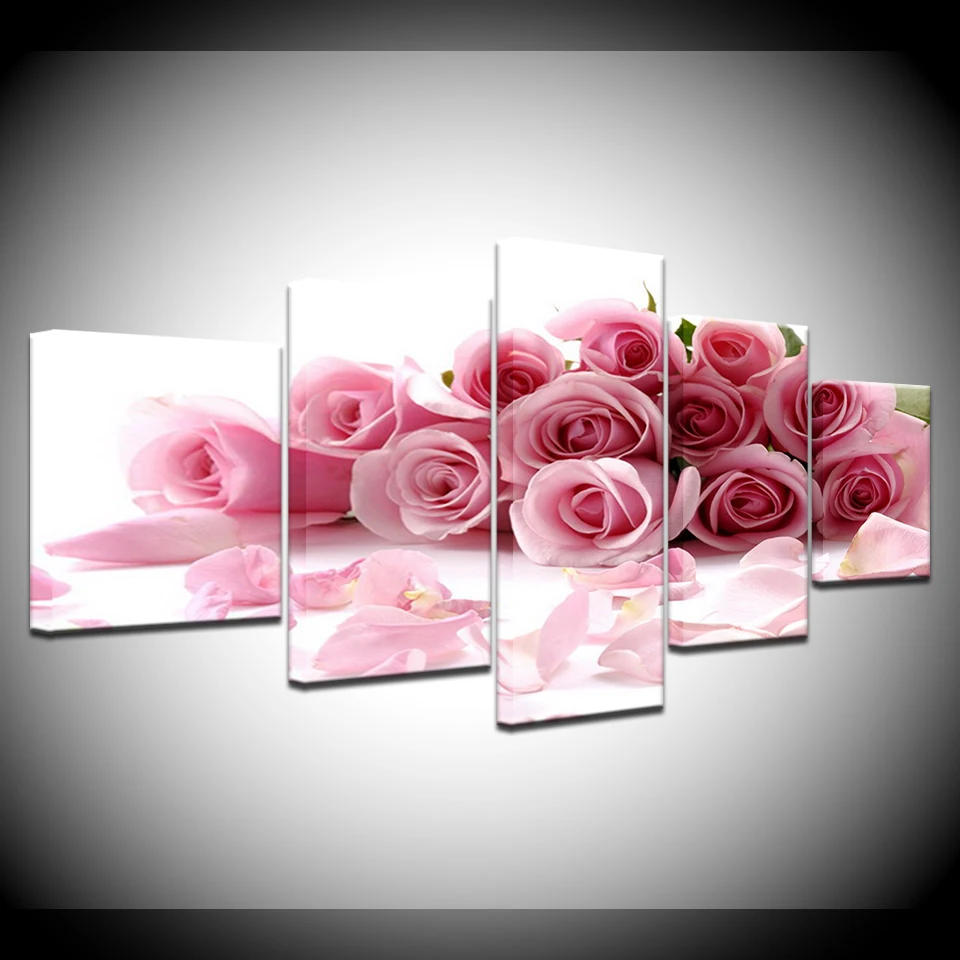 Modern Frame Art HD Printed 5 Pieces Pink Beautiful Roses Flowers Painting Modular Poster Decor Living Room Wall Canvas Pictures 
Modern Frame Art HD Printed 5 Pieces Pink Beautiful Roses Flowers Painting Modular Poster Decor Living Room Wall Canvas Pictures