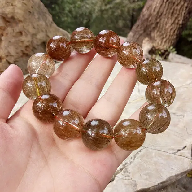 FREE SHIPPING 18mm Natural Copper Titanium Rutilated Quart Beads Power Crystal Bracelet AAAA
FREE SHIPPING 18mm Natural Copper Titanium Rutilated Quart Beads Power Crystal Bracelet AAAA