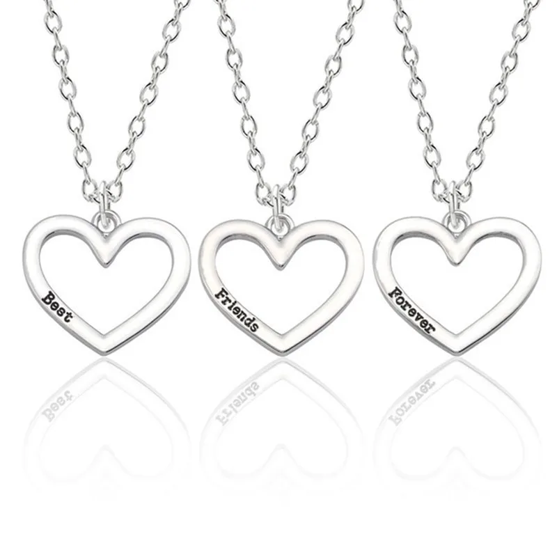 2019 New BFF Friendship Jewelry 3pcs Best Friends Forever Necklace Women Silver Hollow Heart Pendant Necklace For Christmas Gift
2019 New BFF Friendship Jewelry 3pcs Best Friends Forever Necklace Women Silver Hollow Heart Pendant Necklace For Christmas Gift